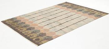 Judith Johansson, a carpet, "Rosenhäck", flat weave, ca 243 x 169 cm, signed JJ.