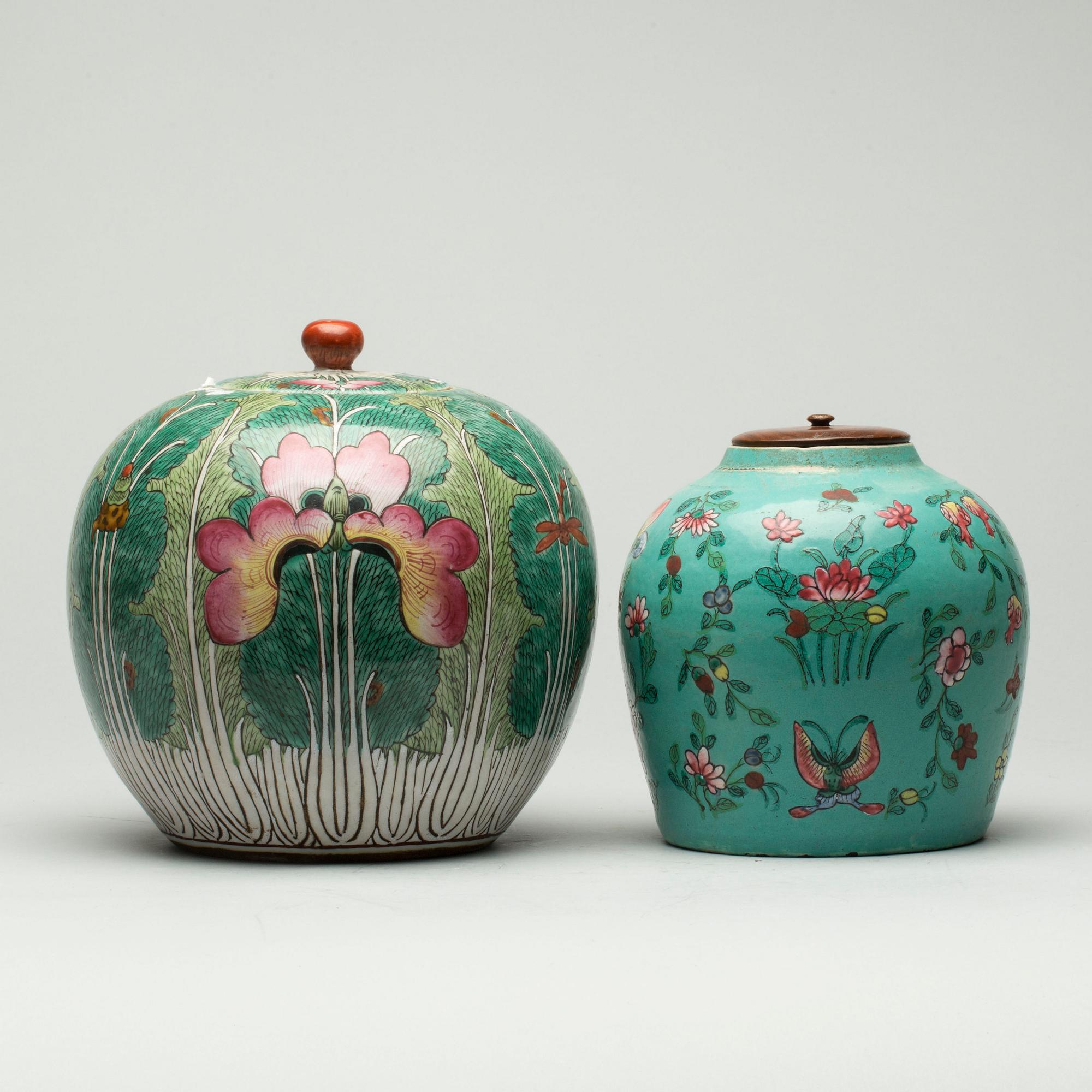 BOJANER, 2 stycken, Kina, 18/1900-tal.