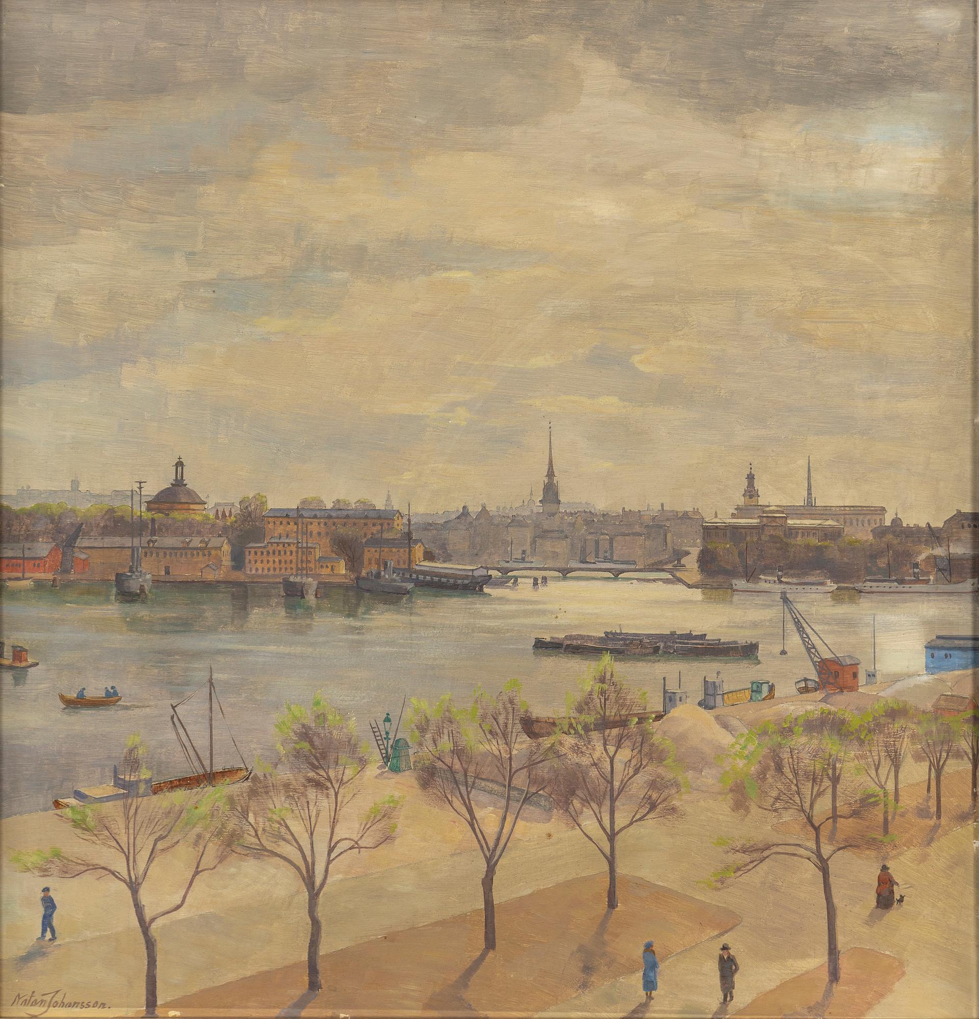 NATAN JOHANSSON, oil on board, signed.