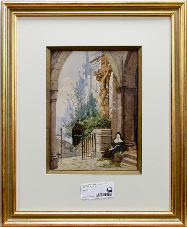 OKÄND KONSTNÄR, akvarell. 1800-tal. Bär sign T. G. Berg.