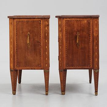 A pair of Gustavian commodes by N P Stenström.