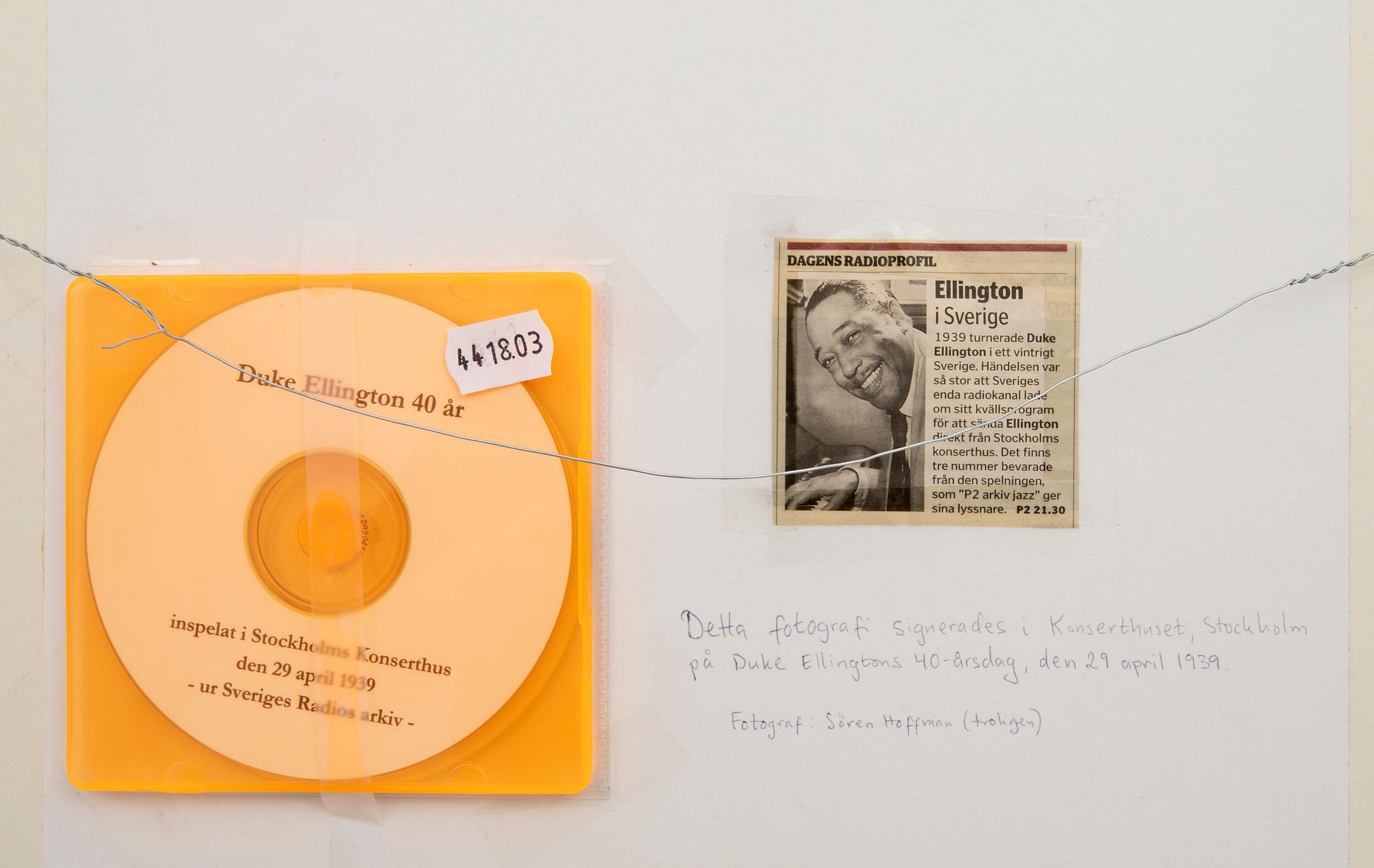 Duke Ellington silvergelatinfoto av Sören Hoffman med signering.