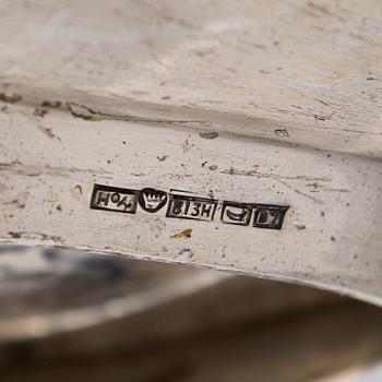 Two 1950s silver dishes, Hopeatehdas Oy, Helsingfors, 1951–55.