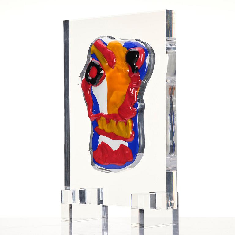 Bengt Lindström, skulptur, "Mask B", glas, Berengo Studio, Murano, Italien, 2000, ed. 4/8.