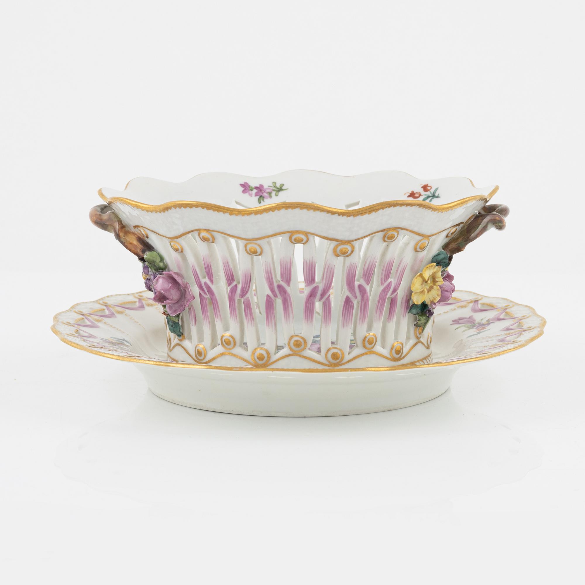 A porcelain bowl with saucer, Royal Copenhagen, Denmark.