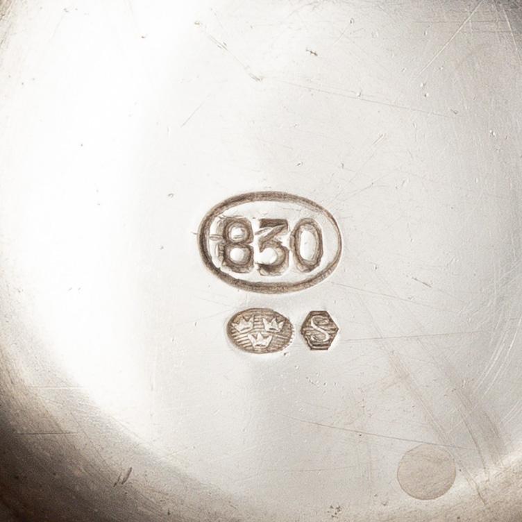 Vase and sugar bowl, silver, Swedish import marks, 20th Century.