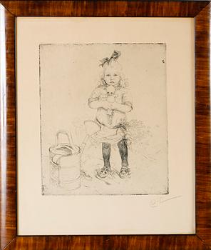 CARL LARSSON, etsning, monogramsignerad.