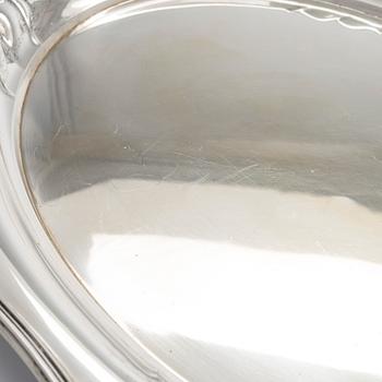 Te- och kaffeservis på bricka, silver, totalt 6 delar, silver, Tjeckoslovakien 1929-1941.