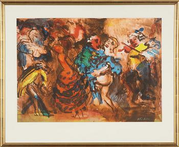 Peter Dahl, lithograph in colours, signed.