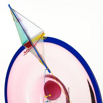 Ulla Forsell, a large sculptural glass dish, executed in her own studio, Stockholm 1985.