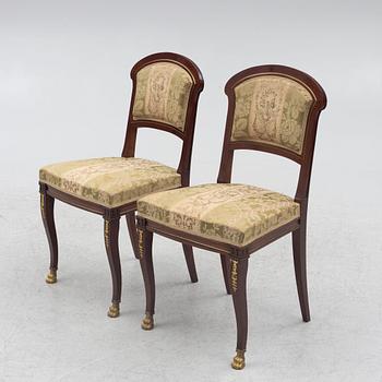 Sofa, 2 chairs, stool, table, Empire style, 5 pieces, 20th century.
