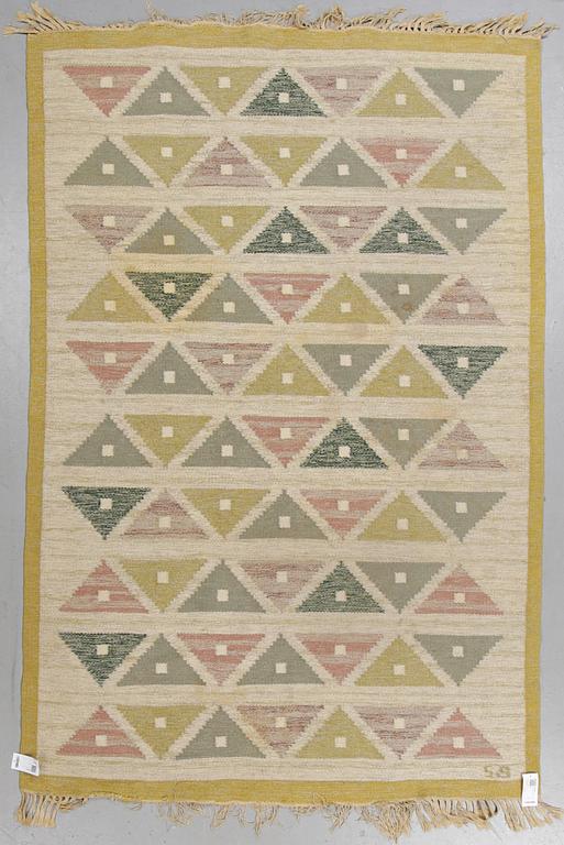 Sigvard Bernadotte, matto, "Harlequin", flat weave, ca 241,5 x 163,5 cm, signed SB.