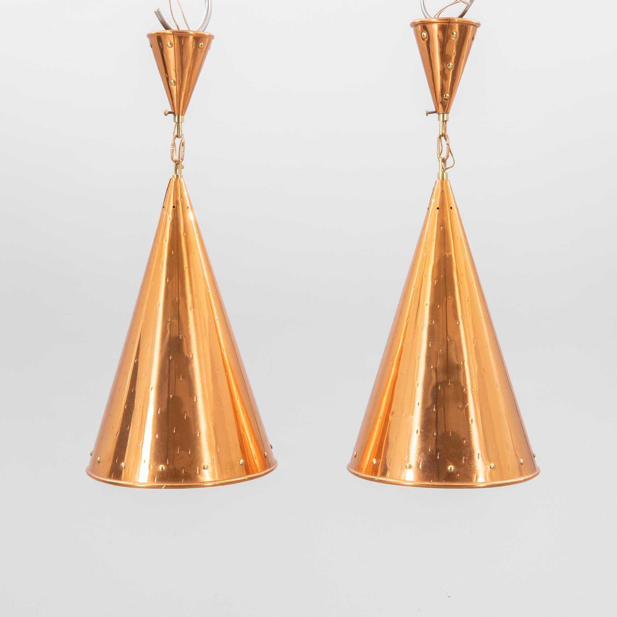 Taklampor ett par ES Horn Alestrup Danmark 1950-tal.