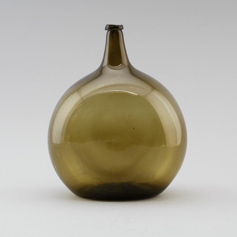 FLASKA, gröntonat glas, 1700-tal.