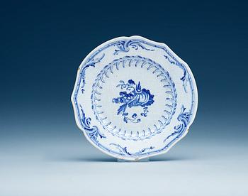 732. A set of three Swedish Rörstrand faience dishes, dated  21/11-1758, 2/10-58 and 3/12-58.