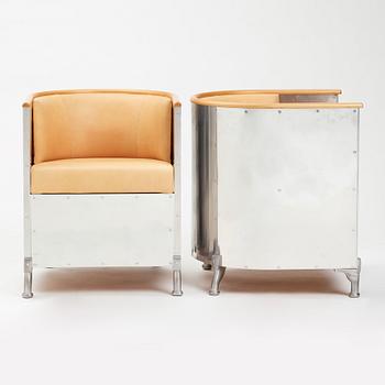 Mats Theselius, a pair of "Aluminium" easy chairs, Källemo, Sweden post 1990.