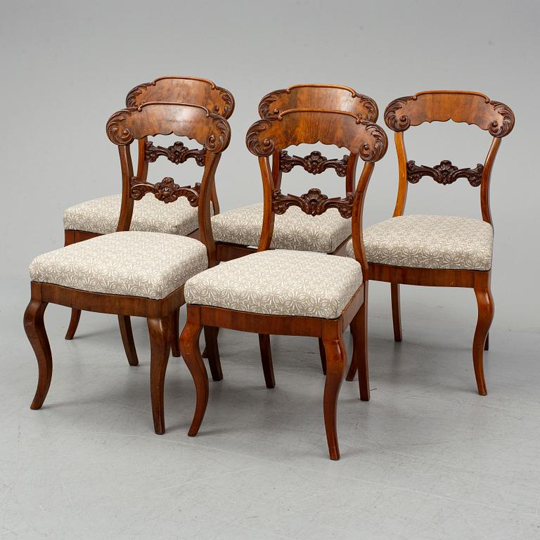 Five mid 19th century chairs.