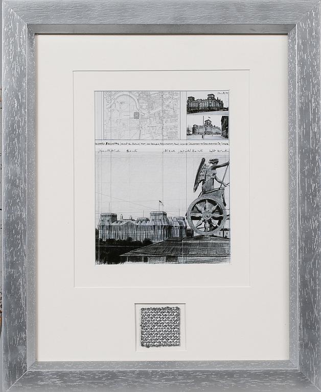 CHRISTO & JEANNE-CLAUDE, offset med collage, signerad i tryck.