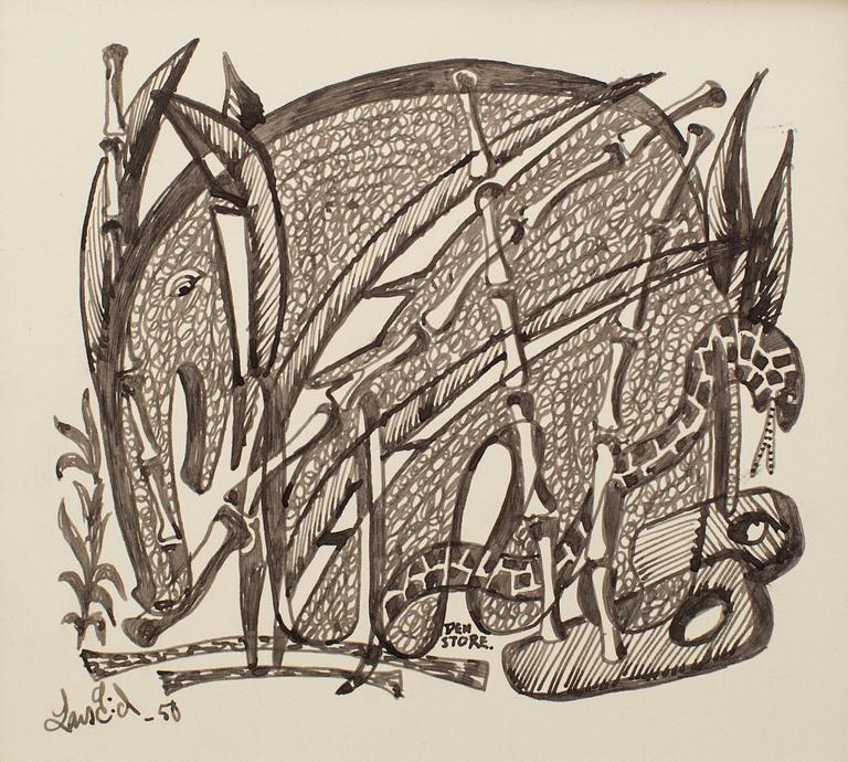 LARS ENGLUND, Ink drawing, signed and dated -50.