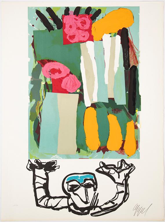 Karel Appel, portfolio with 5 lithographs in colour, "Tantrika 1", 1983, signed 16/75.