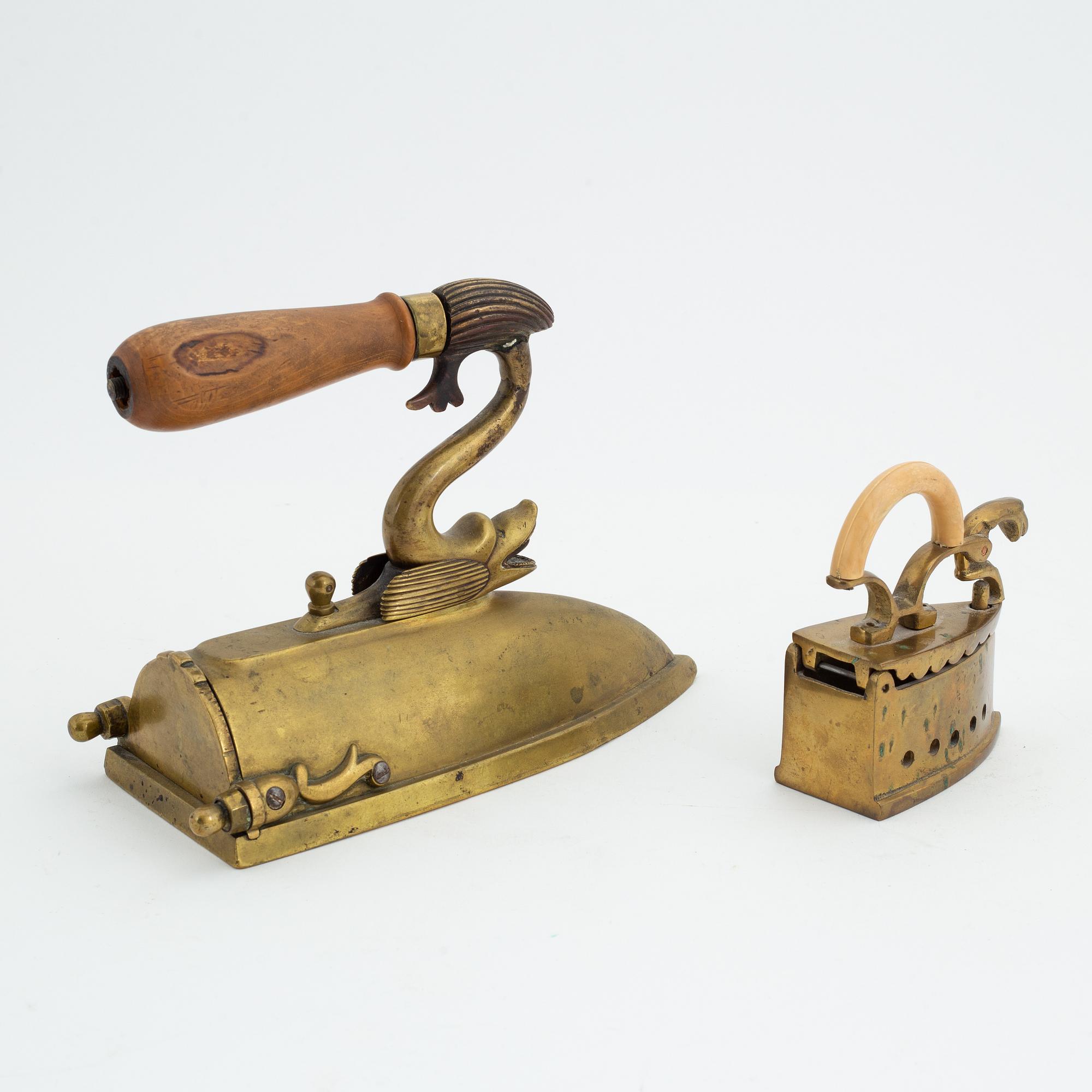 Two brass iron, early 19th century.