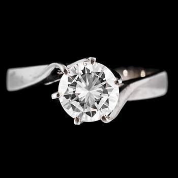 A brilliant cut diamond ring, 1.11 cts.