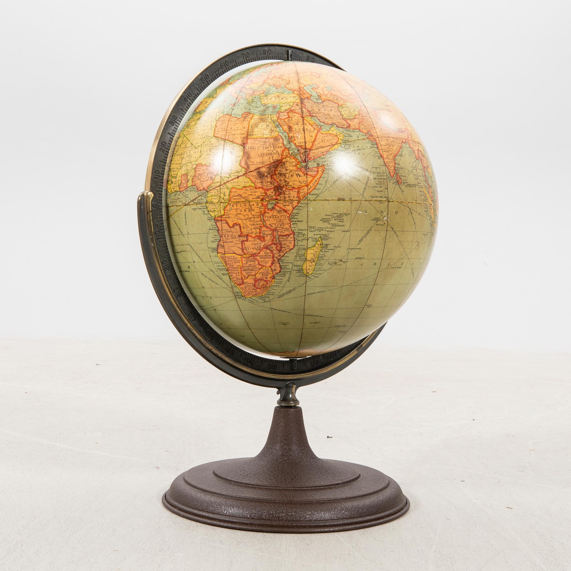 Jordglob USA Reploges globes 1940/50-tal.