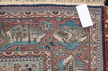 SEMI-ANTIQUE KASHAN. 197,5 x 133 cm.