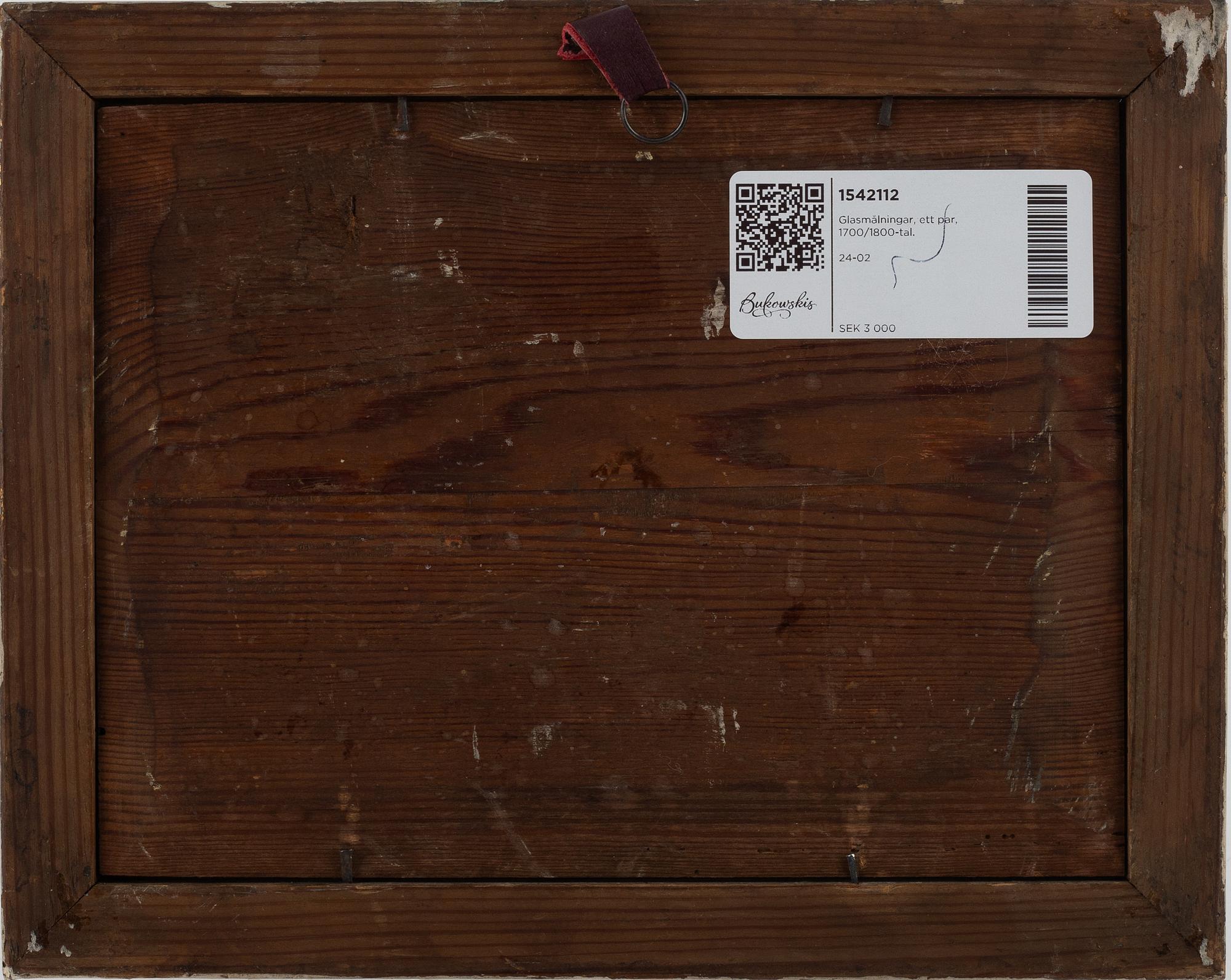 Glasmålningar, ett par, 1700/1800-tal. Pastorala scener.