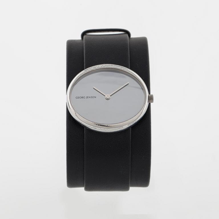 GEORG JENSEN, armbandsur, "Vivianna oval", design Vivianna Torun Bülow-Hübe, 32x24 mm.