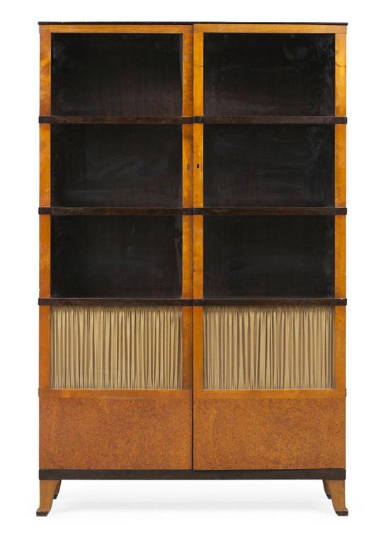 A Carl Malmsten showcase cabinet, birch, partly stained and burr wood, Nordiska Kompaniet ca 1928.