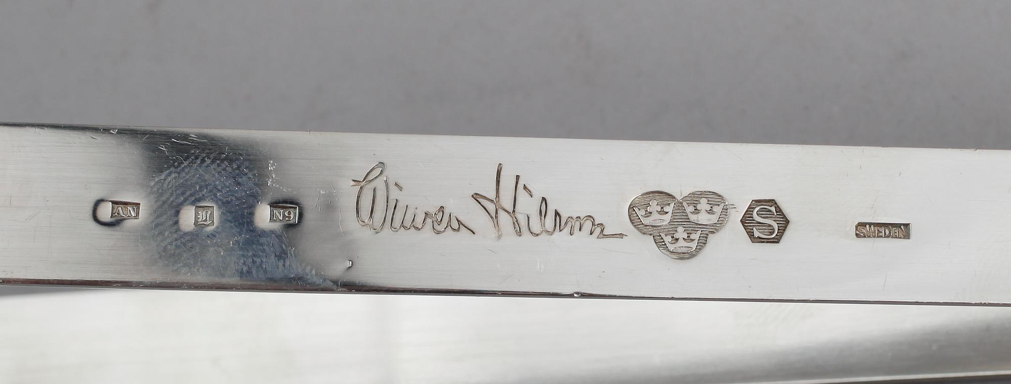 TÅNG SAMT SEDELKLÄMMA, silver, Wiwen Nilsson, Lund 1963/1971. Vikt ca 72 gram.