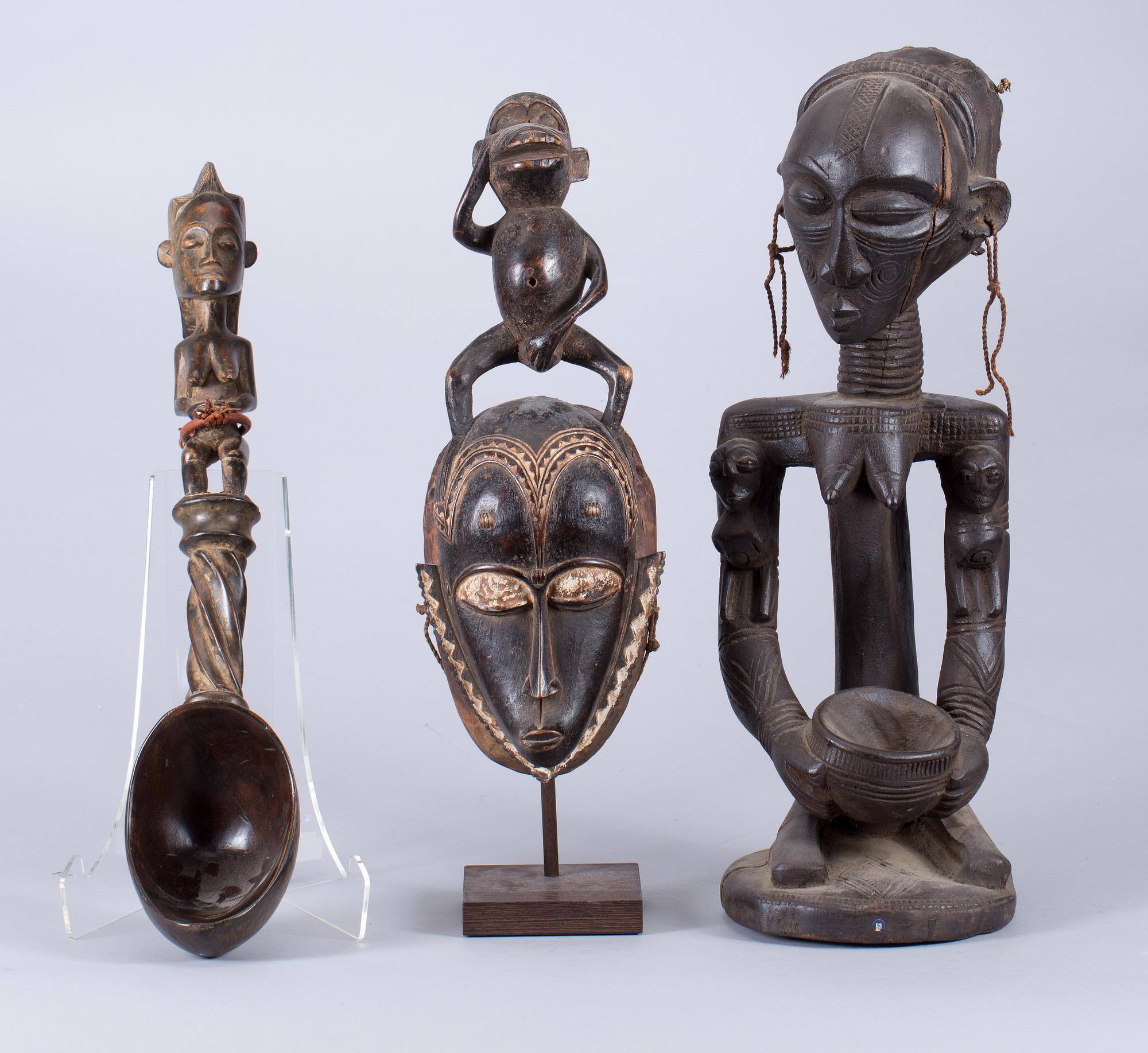 MASK, SKULPTUR samt SKED, Afrika, 1900-tal.