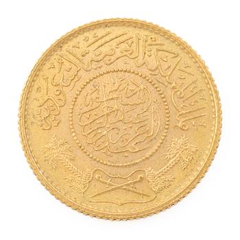 Gold coin, Saudi Arabia, 1 Guinea, 1370 (1950/51).