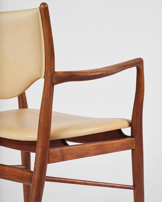 Finn Juhl, a set of six chairs and a pair of armchairs, model "Bo-63" and "Bo-72", Bovirke, Denmark, 1940s-50s.