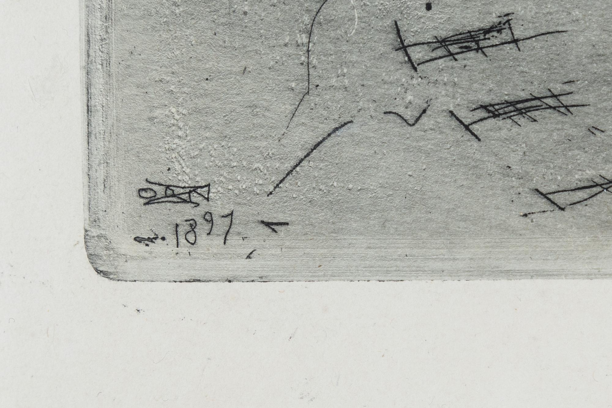 Anders Zorn, etching, 1897, signed in pencil.