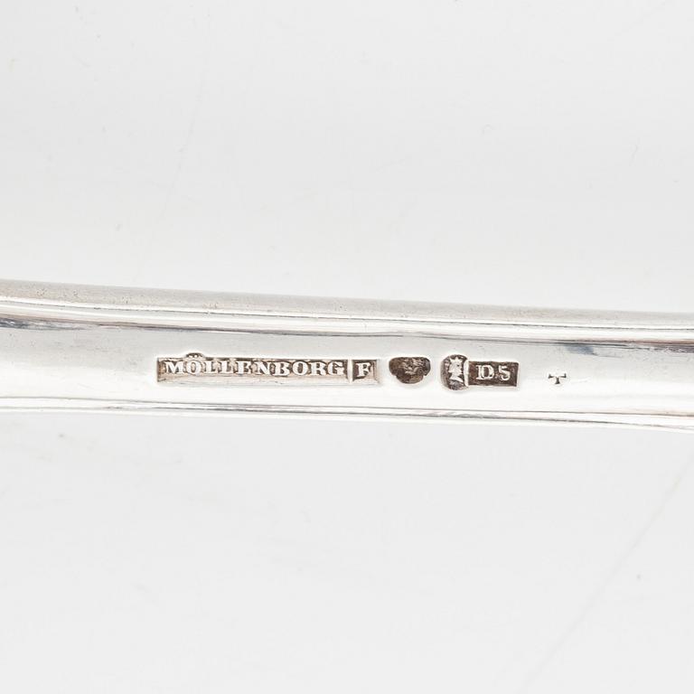 A Swedish Silver Cutlery, 'Prins Albert', marks including  CG Hallberg 1895, Möllenborg, Stockholm 1858 (122 pieces).