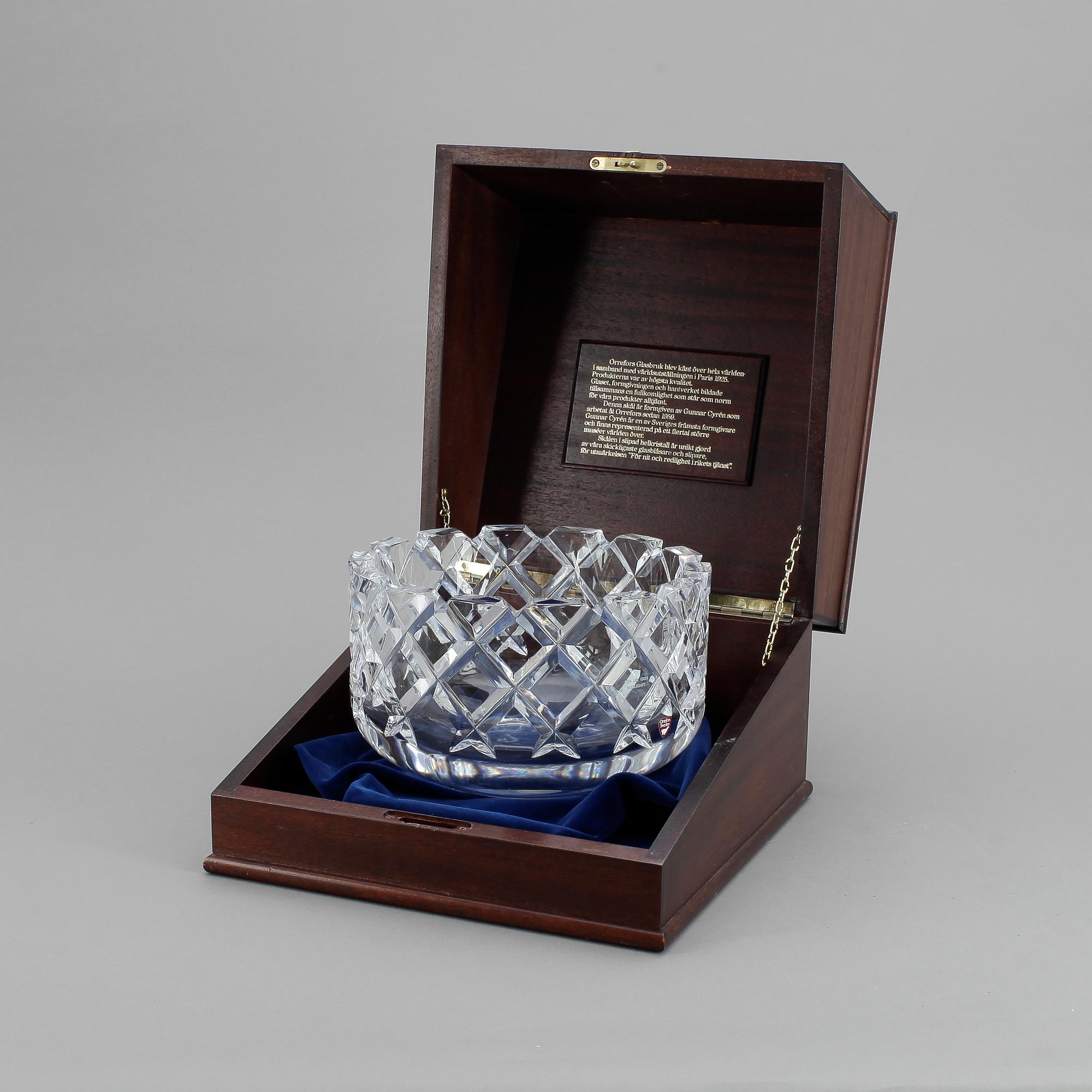 SKÅL, glas, Sofiero, Gunnar Cyrén, Orrefors, 1900-talets andra hälft.