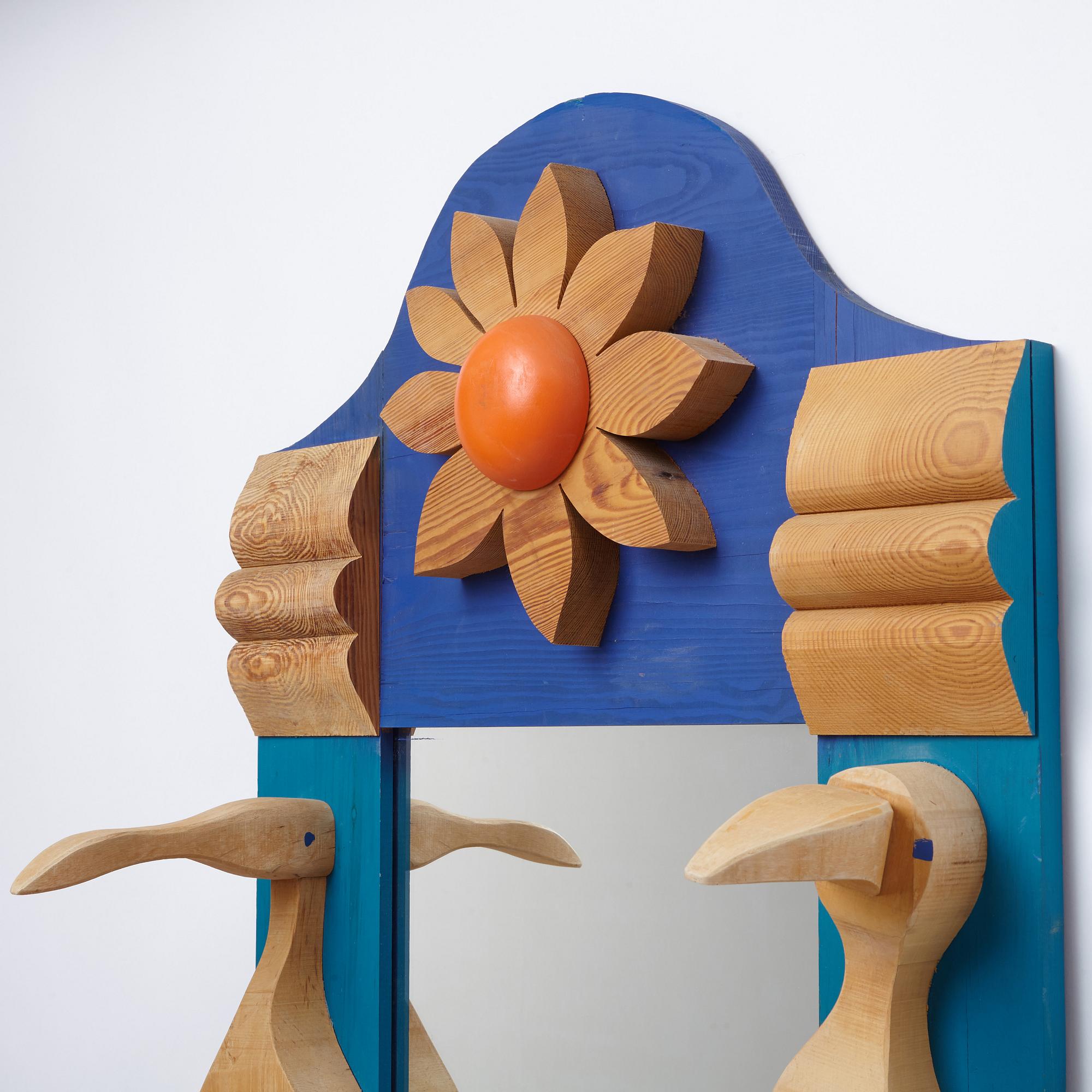 An Erik Höglund mirror and table, Eriksmåla Sweden.