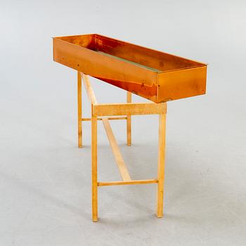 Flower table, oak and copper, Denmark, 1960s.