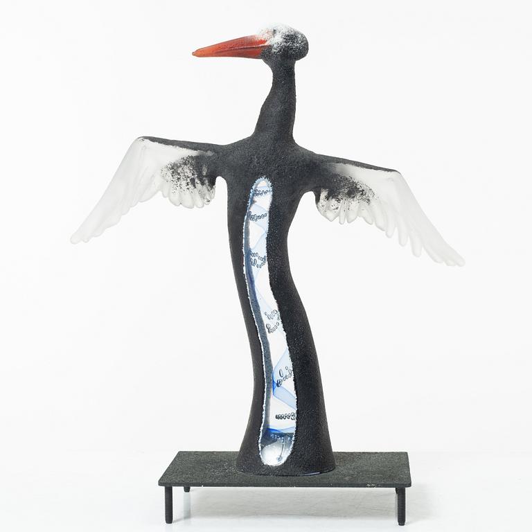 Kjell Engman, skulptur/vägglampa, glas, Kosta Boda, limiterad upplaga.