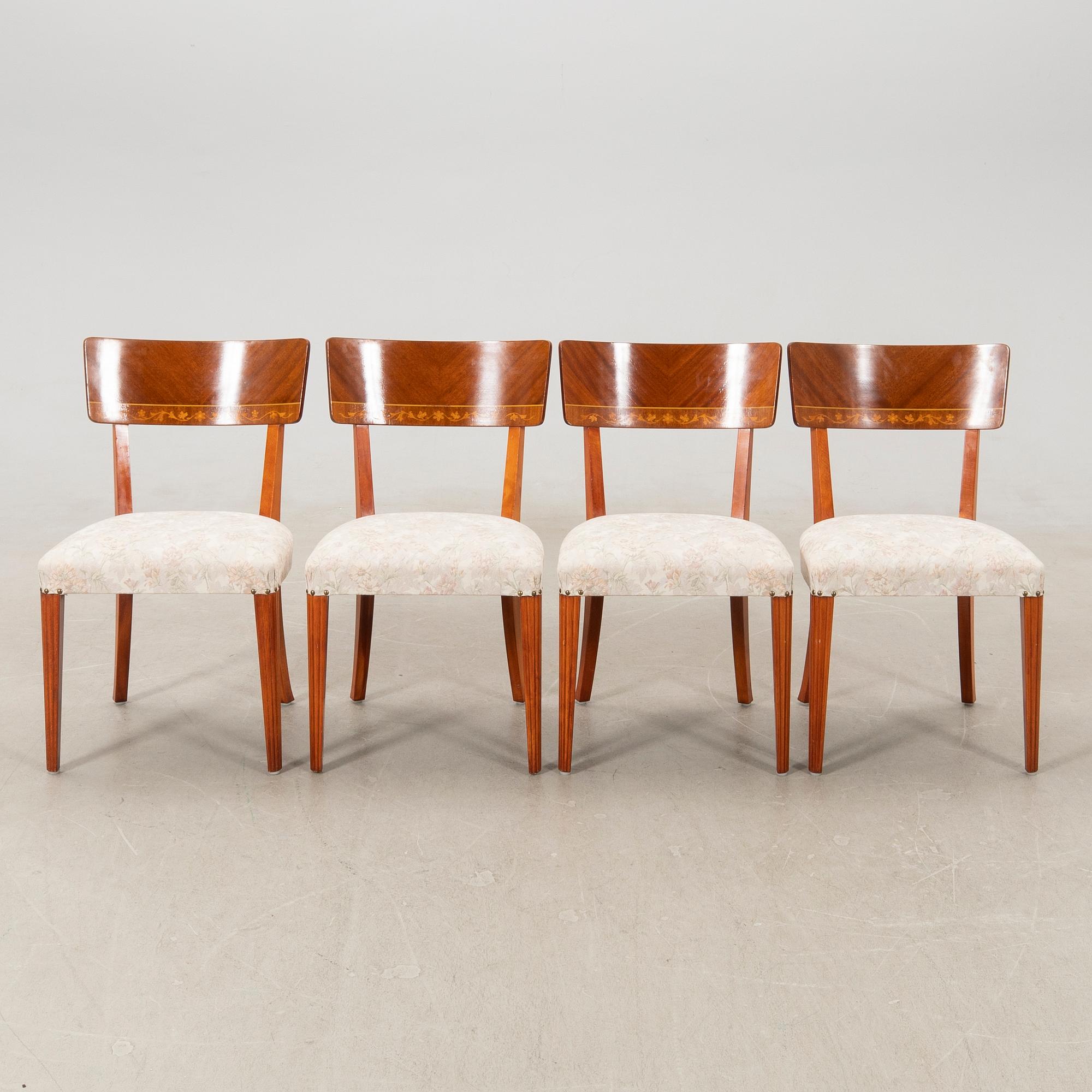 Chairs 4 pcs Swedish Modern 1940s.
