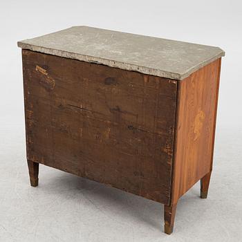 A Gustavian marquetry and gilt-brass mounted commode, late 18th century.