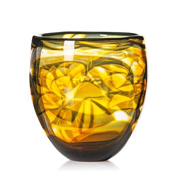 Eva Englund, a 'graal' glass vase, Orrefors, Sweden 1982.