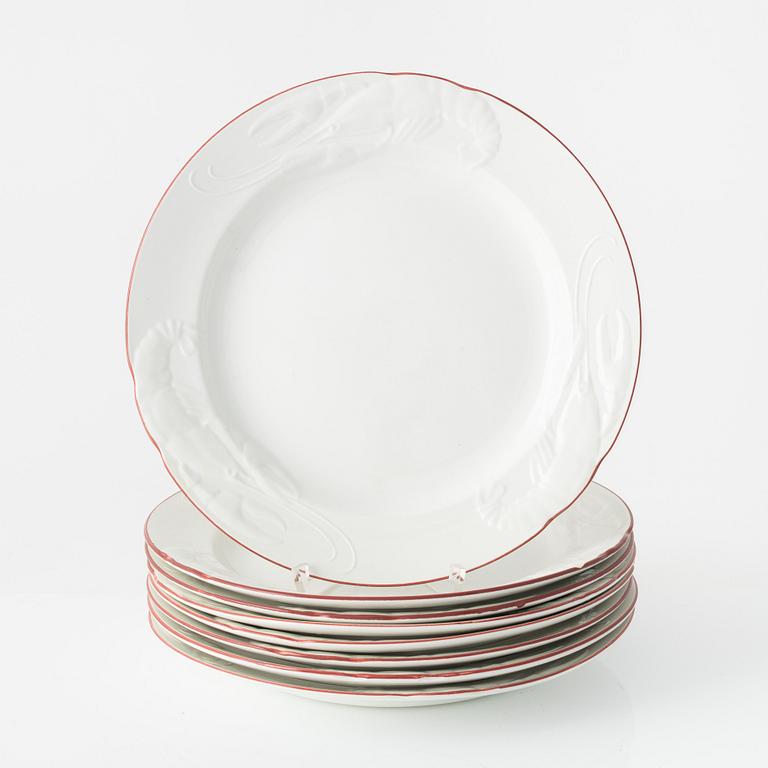 Eight crayfish plates, Rörstrand, second half of the 20th Century.