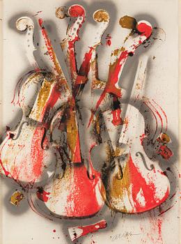 923. Arman (Armand Pierre Fernandez), "Orange and Grey Concerto".