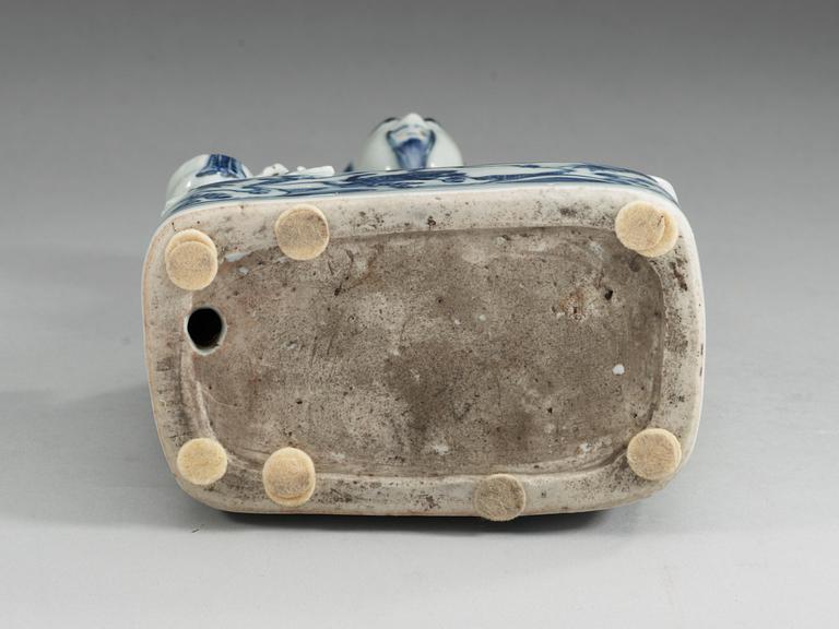 A blue and white figure of a Daoist High Official, Ming dynasty.