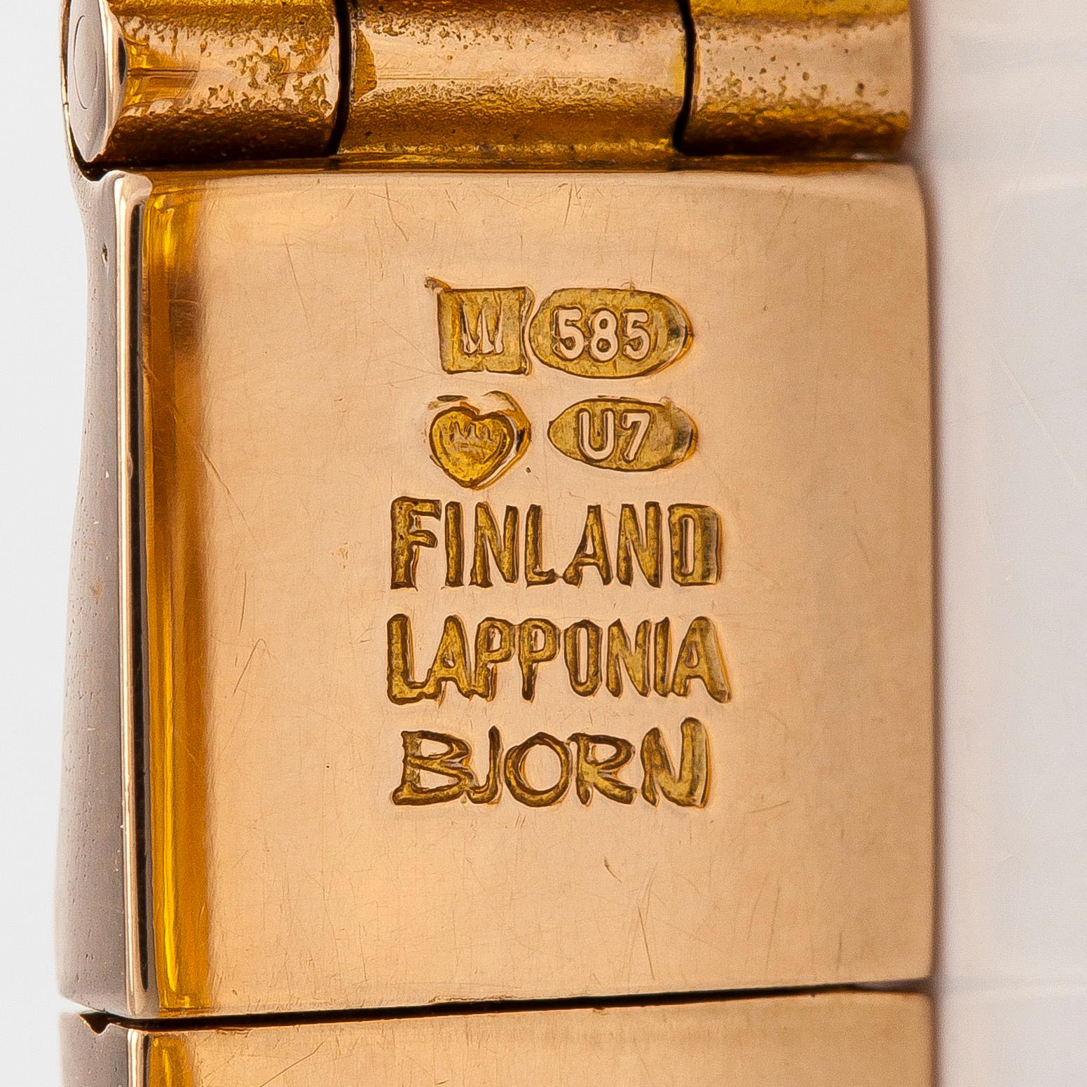 Björn Weckström, a 14K gold bracelet 'Cascade' for Lapponia 1973.