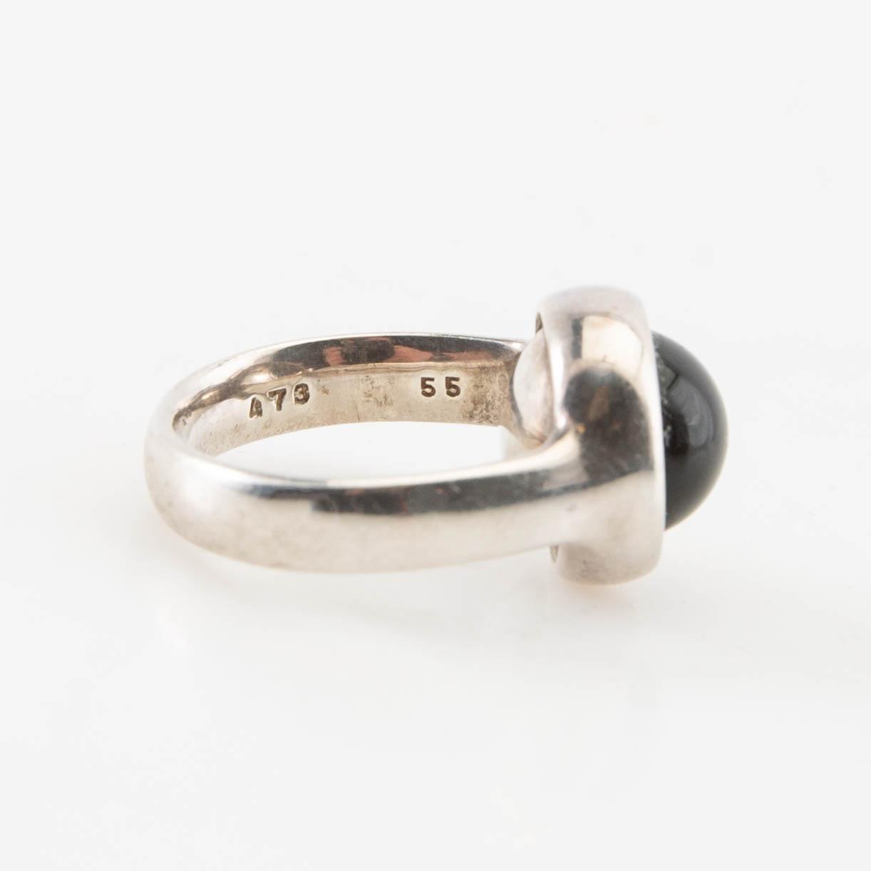 Georg Jensen, Regitze Overgaard, ring, silver and black stone.