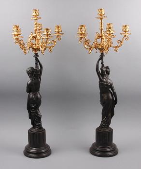 KANDELABRAR, ett par, nyrenässansstil. 1900/2000-tal.